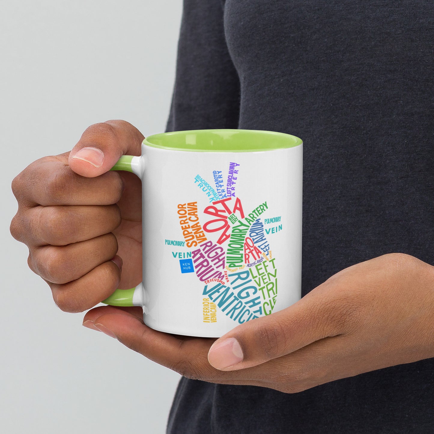Lettered Heart - Mug with Color Inside