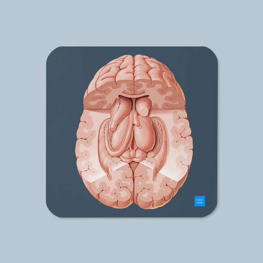 Brain Superior View Cork-back coaster